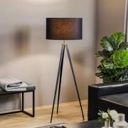 Tago gulvlampe, trefod, sort/guld skærm