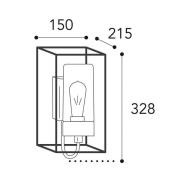 Cubic³ 3362 udendørs væglampe messing antik/opal