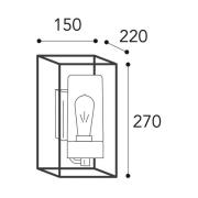 Udendørs væglampe Cubic³ 3364 messing antik/klar