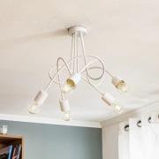 Tarnow loftlampe, 5 lyskilder, hvid