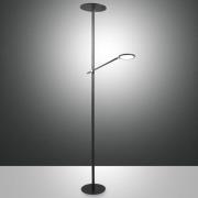 Regina LED-gulvlampe med læsearm, 2 lyskilder, sort