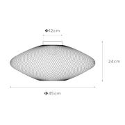 Mesh-loftslampe, trapezformet, sort