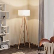 Maira gulvlampe, trebenet, olieret eg, beige