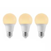 LED-pære E27 A60 4,9 W 3.000 K opal, sæt m. 3 stk