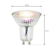 LED-reflektor GU10 3W 3.000 K 36° glas