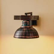 Væglampe Hakon, rustbrun/naturtræ