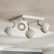 Loftspot Flame, hvid, 4 lyskilder, firkantet