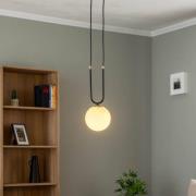 Pendellampe Glam, sort/opal, 1 lyskilde