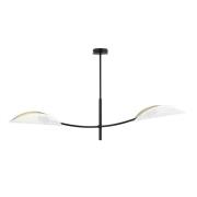 Loftlampe Lotus, sort/hvid/guld, 2 lyskilder