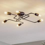 Loftslampe Tube seks lys sort