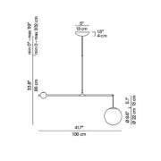 Luceplan Malamata hængelampe sort mat, 106 cm