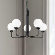 Lysekrone Malou med glasskærme, 5 lyskilder