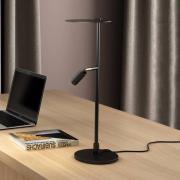 LED-bordlampe Kelly, justerbar spot, sort/guld