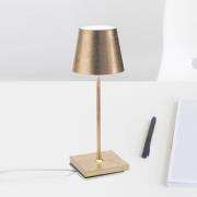 Zafferano Poldina mini bordlampe, batteri, guld