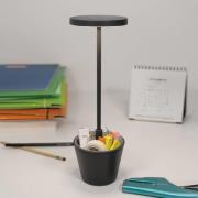 Zafferano Poldina Reverso batteridrevet bordlampe, grå