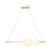 22108 LED-pendellampe, 2 lyskilder, mat guld/opal