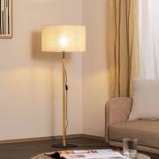 Gulvlampe Deva Nature, tekstil, træ