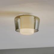 Helestra Canio - loftlampe i glas, røggrå