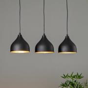 Tattoo 6211 3-lys lineær hængelampe sort/guld