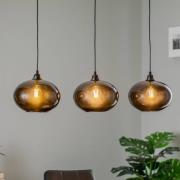 Hængelampe Smoked 052 3 lyskilder lineært glas Ø27cm