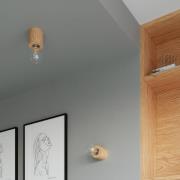 Envostar Peach Puff loftlampe, cylinder af træ