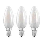 OSRAM LED-stearinlys E14 Classic B 4,2W 2.700K mat 3 stk