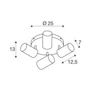 SLV Asto Tube loftspot GU10 4 lk, rondel, hvidt