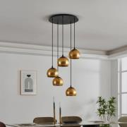 Albaraccin hængelampe med fem skærme i guld