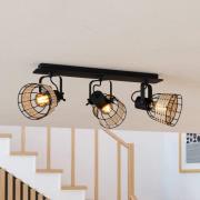 Anwick 1 loftspot, rattan-dekoration, 3 lyskilder