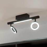 LED-loftspot Cardillio 2 sort med to ringe