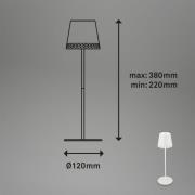 Kiki LED-bordlampe, hvid, IP44, 3.000K