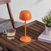 Lindby genopladelig LED-bordlampe Arietty, orange, aluminium, Ø 10,5 c...