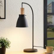 Lindby bordlampe Trebale, sort, træ, 60 cm, E14