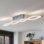 Lucande LED-loftlampe Roan, 115 cm, krom, rustfrit stål