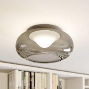 Lucande LED-loftlampe Mijo, Ø 43 cm, røggrå, glas