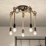 Lucande Ropina loftlampe, 5 lyskilder