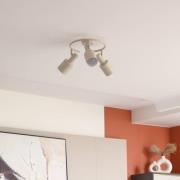 Lindby loftspot Ovelia, beige, 3-lys, jern, E27