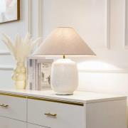Lucande bordlampe Thalorin, højde 47 cm, hvid, keramik