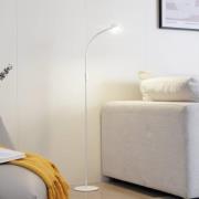 Lindby LED-gulvlampe Maori, hvid, metal, CCT, dæmpbar