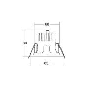 BRUMBERG Apollo Micro, facetteret, rund, 3.000 K, sort