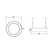 BRUMBERG Biro Circle Ring10 direkte Ø 60 cm DALI CCT, sølv