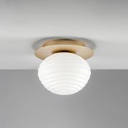 Ripple loftslampe, guld/opal, Ø 20 cm