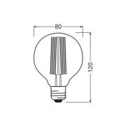 OSRAM LED Vintage 1906, G80, E27, 11 W, grå, 1.800 K, dim.