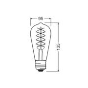 OSRAM LED Vintage 1906 Edison, guld, E27, 7 W, 2.200 K, dim.