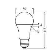 OSRAM LED Classic Star, mat, E27, 14 W, 2.700 K, 1.521 lm