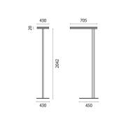 SL720SL LED-gulvlampe, touchdæmper, 15.500 lm hvid