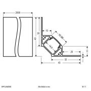 EVN APFL3 alu-flisekantprofil ind. 200 cm x 4,3 cm