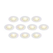 ELC Dakarra indbygnings-downlight, 10, GU10, hvidt