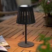 Mandy LED-bordlampe, USB-port, solcelle, sort