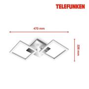 Frame LED-loftlampe, sensor, 47x23 cm, krom/alu